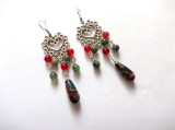 cercei regalit, ruby zoisit si agate 46413