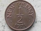 GUERNSEY-&frac12; NEW PENNY 1971, Europa, Bronz