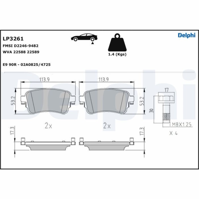 DELPHI LP3261 set placute frana,frana disc