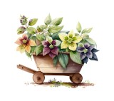 Sticker decorativ Car cu Flori, Multicolor, 62 cm, 3624ST, Oem