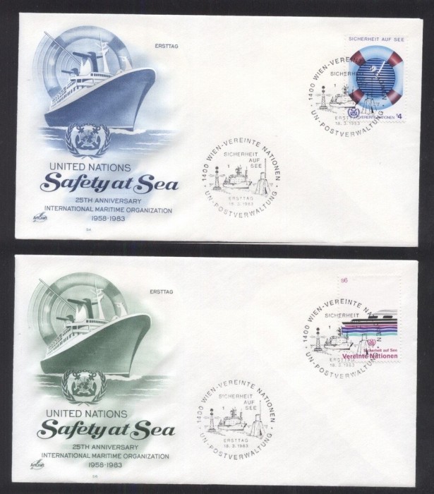 UN Vienna 1983 Safety at sea Mi.30-31 FDC UN.274