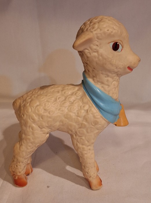 Miel zgarda bleu figurina cauciuc Jucarie Aradeanca, veche anii 1970 superba