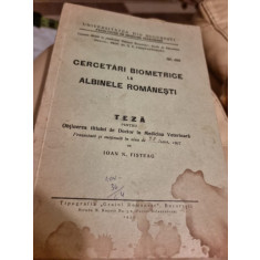 Ioan N. Fisteag - Cercetari biometrice la albinele Romanesti Teza pentru obtinerea titlului de Doctor in Medicina Veterinara