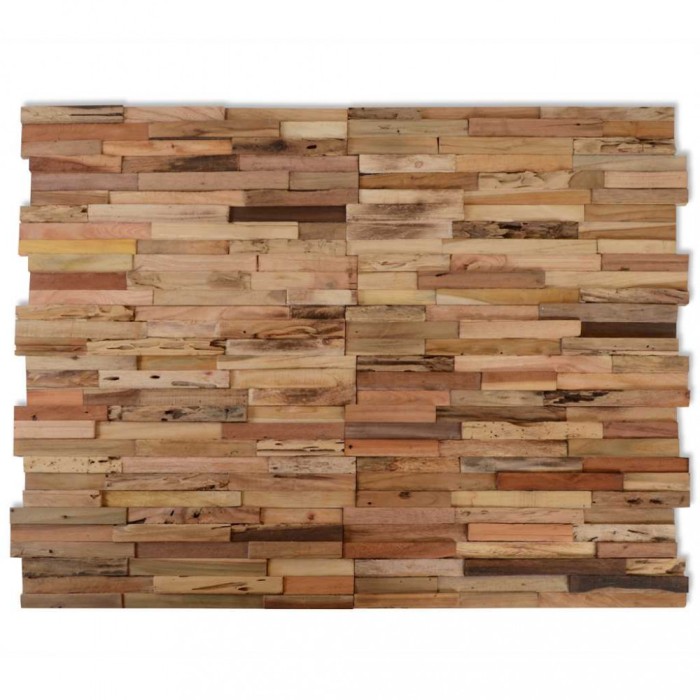 vidaXL Panouri placare pereți, 10 buc., 1,03 m&sup2;, lemn de tec reciclat