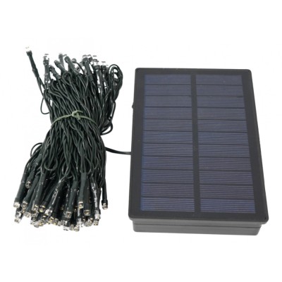 Instalatie craciun, 12 metri, 100 de led-uri, alb cald, cu energie solara, fir de cupru, liniar, interior/exterior, flippy foto