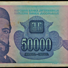 Bancnota 50000 DINARI / DINARA - YUGOSLAVIA, anul 1993 * cod 326
