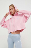 Cumpara ieftin Adidas by Stella McCartney bluză trening culoarea roz, cu glugă, cu imprimeu IT2538