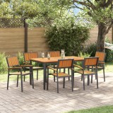 Gossi set de dining pentru gradina 7 piese din lemn solid de acacia si metal
