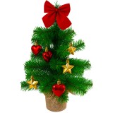 Brad artificial de Craciun 45 cm decorat, compact, Ruhhy