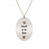 Master - Colier personalizat absolvire &quot;To teach is to love&quot; din argint 925