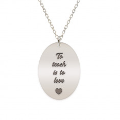 Master - Colier personalizat absolvire "To teach is to love" din argint 925