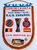 Fanion fotbal ESPANOL BARCELONA - FC BRUGGE (UEFA CUP 20.04.1988)