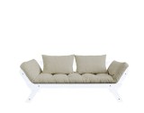 Canapea Extensibila 2 locuri, stofa si cadru lemn de pin, Bebop White Linen, l180xA80xH75 cm