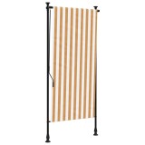 Jaluzea rulou de exterior portocaliu/alb 100x270 cm textil/otel