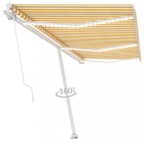 Cumpara ieftin Copertina retractabila manual cu LED, galben si alb, 600x300 cm