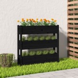 Cumpara ieftin Jardinieră, negru, 112x25x104,5 cm, lemn masiv de pin