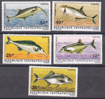 Africa Centrala 1971 fauna marina MI 234-238 MNH foto