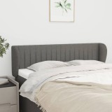 Cumpara ieftin Tăblie de pat cu aripioare gri &icirc;nchis 147x23x78/88 cm textil
