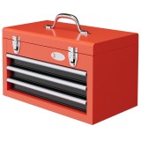 DURHAND Cutie Scule cu 3 Sertare, Inchidere Metalică, Glisiere Rulment, Roșu, pentru Garaj | Aosom Romania