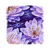 Sticker decorativ Floare de Lotus, Mov, 55 cm, 11112ST