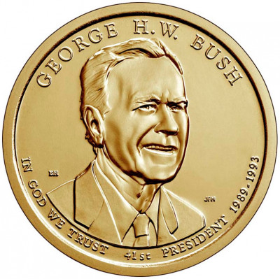 Statele Unite (SUA) 1 Dolar 2020 D (George H. W. Bush - 41st) KM-733 UNC !!! foto