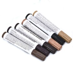 Set Marker Corector 6 Nuante de Culoare pentru Mobila si Lemn, Premium, Universal, CBD CORAL BEST DEALS Maro 125 ml Mat Walnut