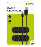 Organizator cabluri 4 sloturi negru set 2buc Goobay 70406