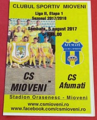 Program meci fotbal CS MIOVENI - CS AFUMATI (05.08.2017)