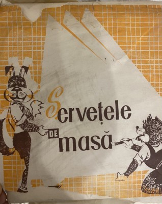 pachet intreg servetele de masa comunism Fabrica Celuloza Zarnesti desen iepure Pasti foto