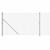 Gard plasa de sarma cu bordura, argintiu, 1,1x25 m GartenMobel Dekor, vidaXL