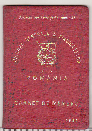 bnk div UGSR din Romania 1967 - carnet de membru