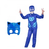 Costum Pisoi KidMania&reg; cu masca pentru copii - Eroii in Pijama 3-5 ani 100-110 cm