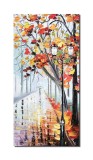Cumpara ieftin Tablou pictat manual living, hol, dormitor, Eu si umbrela mea, 80x40cm ulei in cutit efect 3D, Fabulos