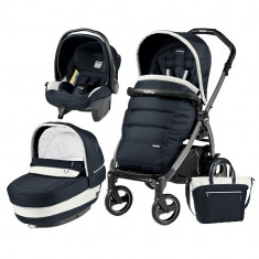 Carucior 3 in 1 Peg Perego Book Plus 51 S Black Completo Elite Luxe Blue foto