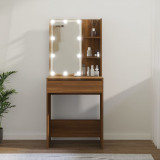 Masa de toaleta cu LED, stejar maro, 60x40x140 cm GartenMobel Dekor, vidaXL