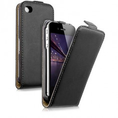 Husa Telefon Flip Vertical Apple iPhone 4 Black