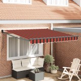 vidaXL Copertină retractabilă portocaliu/maro 3x2,5 m, textil/aluminiu