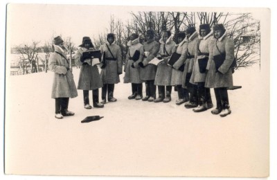 AD 1239 C. P. VECHE - CADRE MILITARE LA INSTRUCTIE IN TEREN IARNA foto