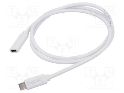 Cablu USB 2.0 High Speed USB C la USB C 1m alb LOGILINK foto