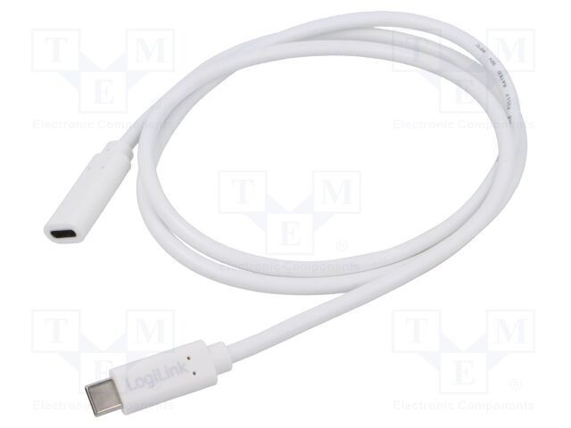 Cablu USB 2.0 High Speed USB C la USB C 1m alb LOGILINK