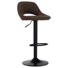 Scaun de bar textil maro efect de piele intoarsa Lorasa 45x45x102 cm