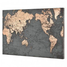 Design fotografie de perete imprimata pe hartie pergament - harta lumii Model... foto