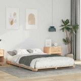 VidaXL Cadru de pat de podea Maro 120 x190 cm Lemn masiv de pin