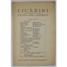 LICARIRI , REVISTA SCOLARA , ANUL I , NR. 1-2 , FEBRUARIE - MARTIE , 1937