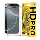Folie de protectie Ecran Matte Lito HD Pro pentru Apple iPhone 16 Pro, Sticla Securizata, Full Glue, Neagra