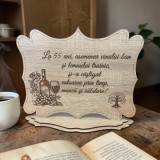 Plachetă Aniversară 55 Ani din Lemn 30x20 cm &ndash; Cadou Personalizat cu Mesaj Gravurat
