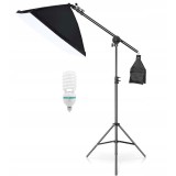 Cumpara ieftin Softbox cu macara ajustabila, trepied reglabil 200 cm, bec foto 150W