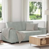 Gossi canapea cu 2 locuri, gri deschis, 140 cm, catifea