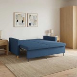 vidaXL Canapea extensibilă albastru Țesătură 42033346