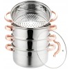 Set de 5 piese, oala pentru fiert cu abur, inox, diametru 22 cm, capacitate 4 litri, Klausberg